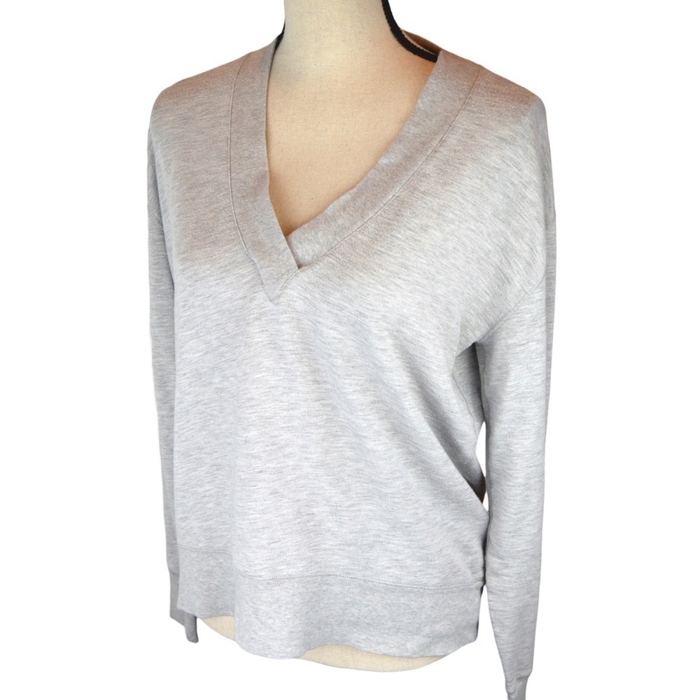 rag & bone Light Gray V-Neck Long Sleeve Tee